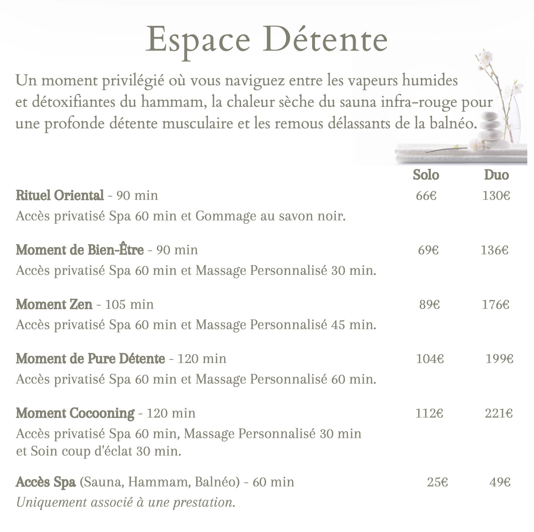 Carte Espace Détente